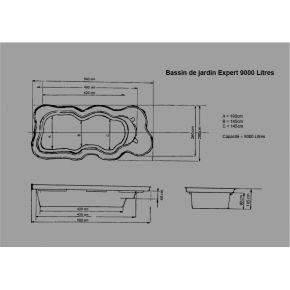 Bassin de jardin Préformé Expert 9000L