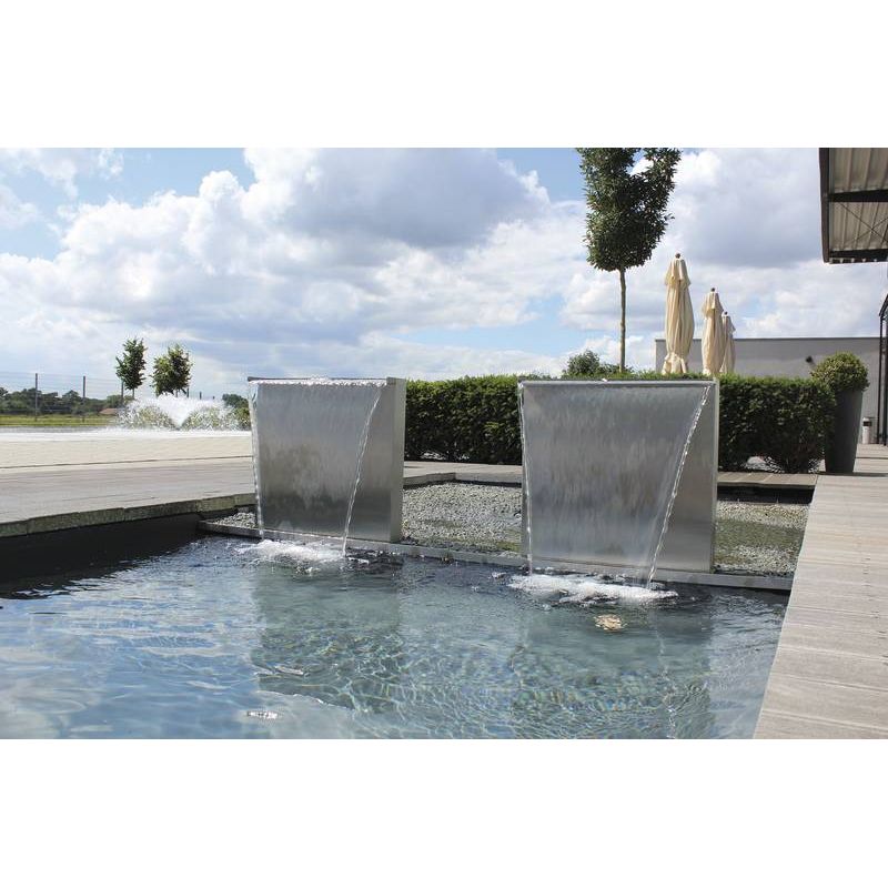 Photo Kit Pied Lame d'eau Waterfall Set 60 cm inox OASE