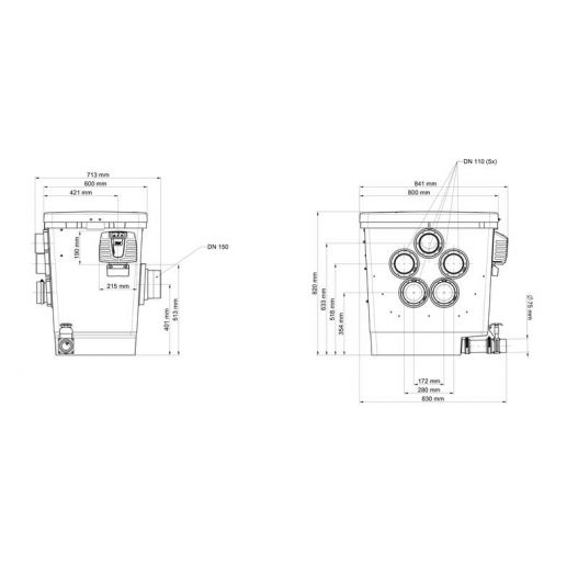 Schema ProfiClear Premium DF-L EGC Gravitaire OASE
