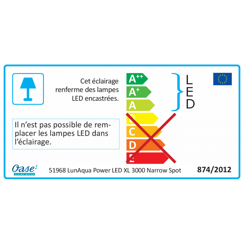 Classe énergétique LunAqua Power LED XL 3000 Spot