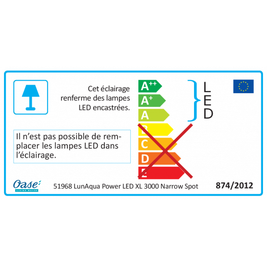 Classe énergétique LunAqua Power LED XL 3000 Spot