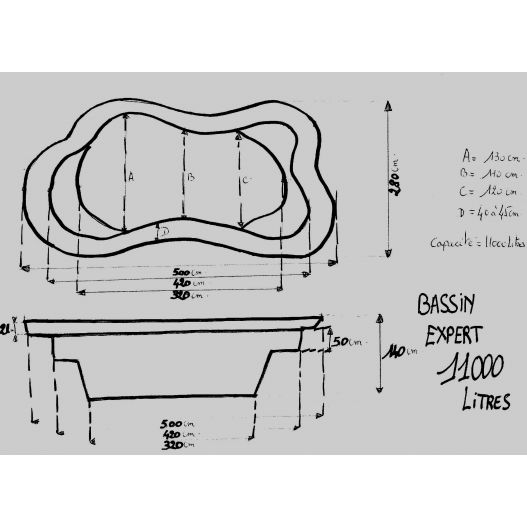Bassin de jardin Préformé Expert 11000L