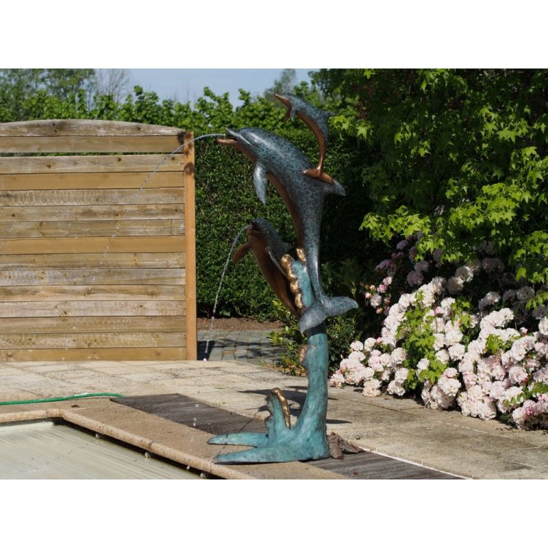 Statue Bronze 2 Dauphins