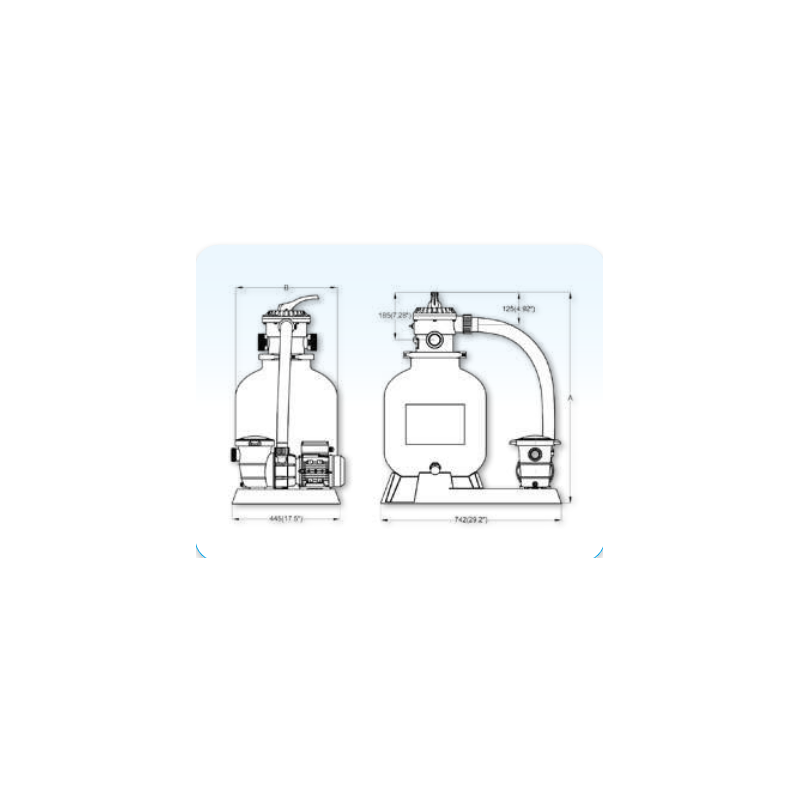 Schema Platine de filtration piscine 5 à 10m3