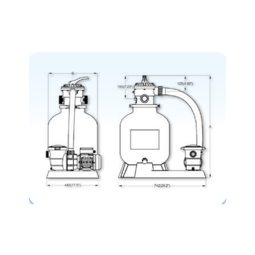 Platine de filtration piscine 5 à 10m3