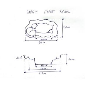 Bassin de jardin Préformé Expert 3600L Schema