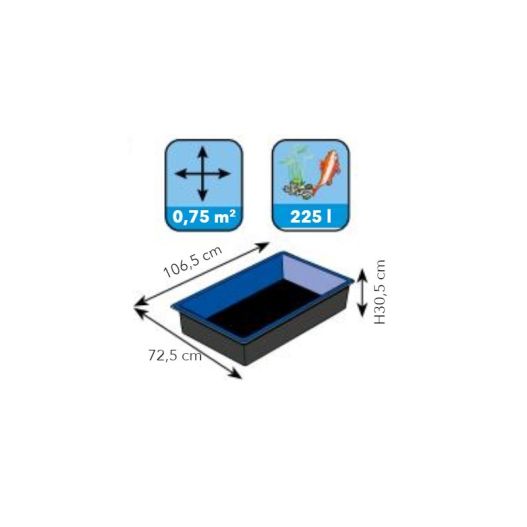 Echelle Bassin de jardin préformé 225L Victoria Quadro 5 - Ubbink