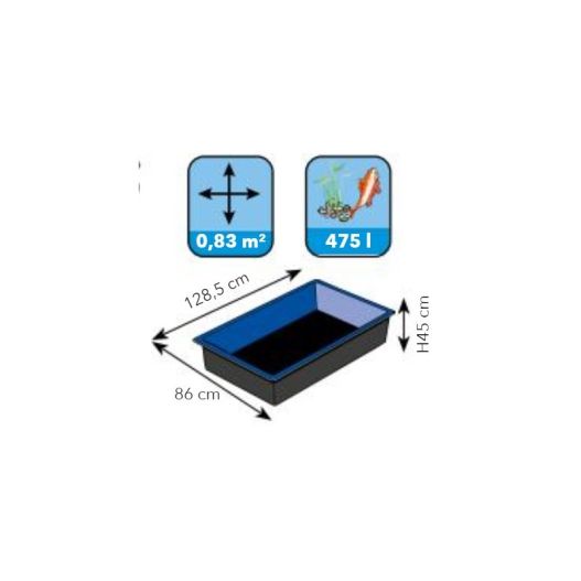 Echelle Bassin de jardin préformé 475L Victoria Quadro 6 - Ubbink
