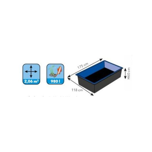 Echelle Bassin de jardin préformé 780L Victoria Quadro 7 - Ubbink