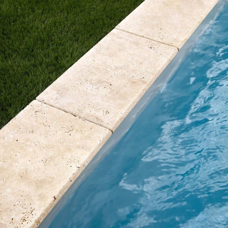 Kit Margelle travertin 1er choix pour mini piscine