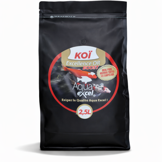 Nourriture poisson Carpe Koi Excellence OR Boost 2,5L Aqua Excel