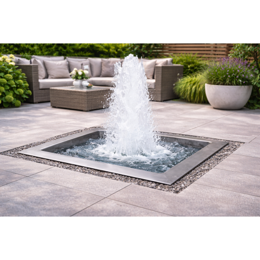 Bassin fontaine carré 150x150 x45 cm 750L