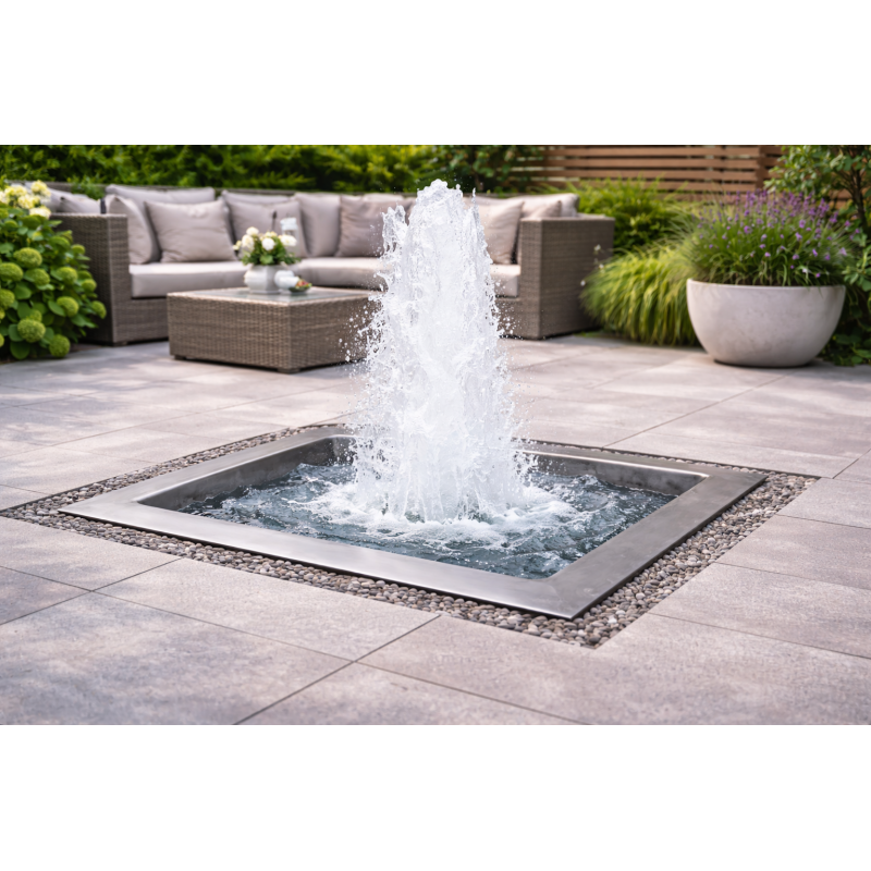 Bassin fontaine carré 100x100 x35 cm 350L