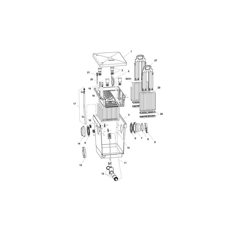 Schema ProfiClear M 3 mousses filtrantes Oase