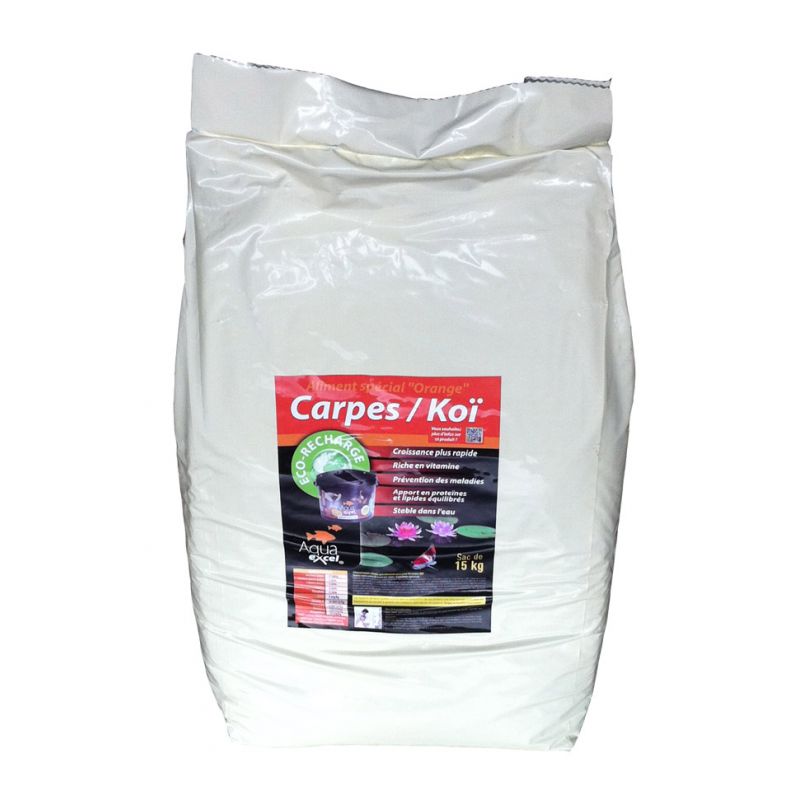 Nourriture poisson Eco Recharge Carpe Koi Orange 15 kg Aqua Excel