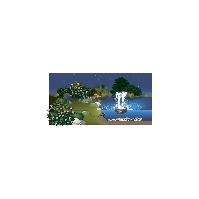 Schema Pompe fontaine Water Starlet Jeu d'eau flottant éclairé par LED