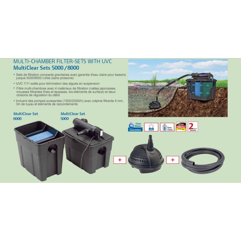 Kit filtration bassin pondomulticlear 5000