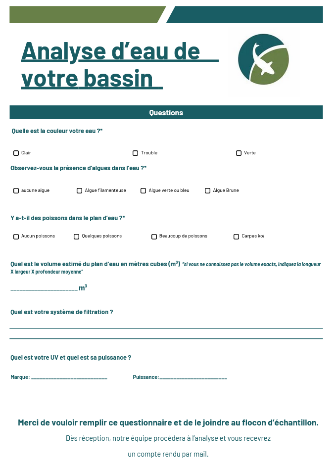 Capture analyse d'eau Expert Bassin