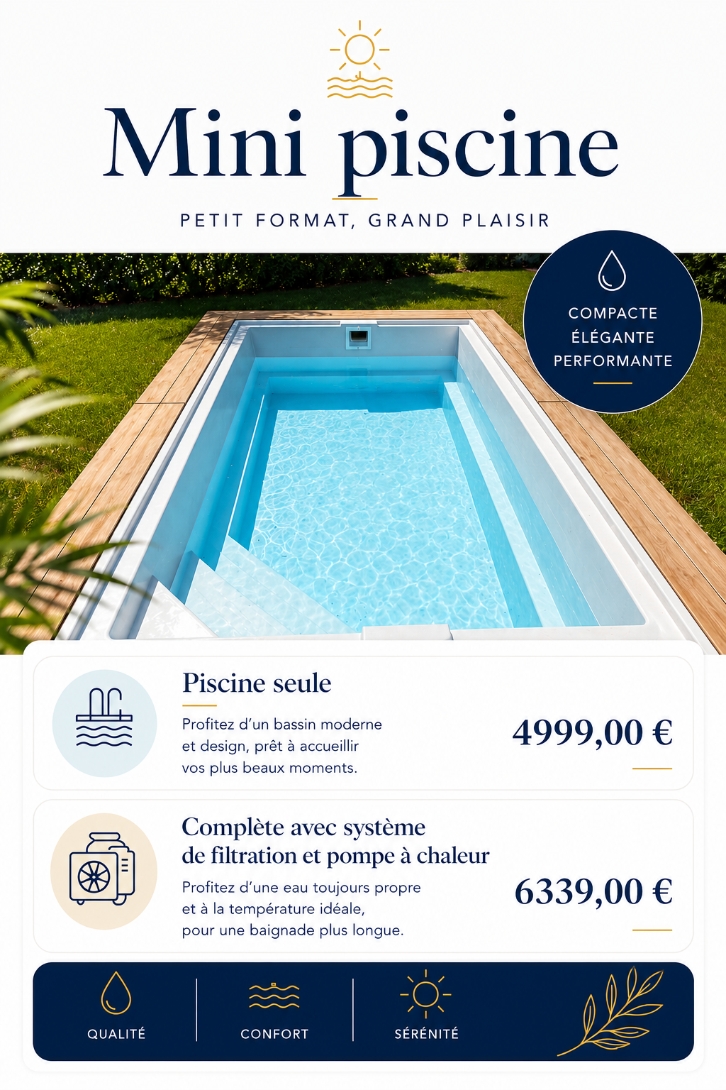 Mini piscine élégante et performante