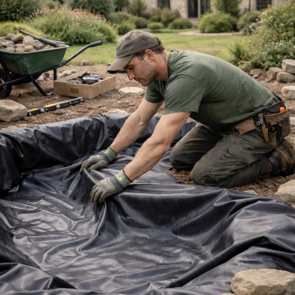 Bâche bassin EPDM avec feutre | Étanchéité durable
